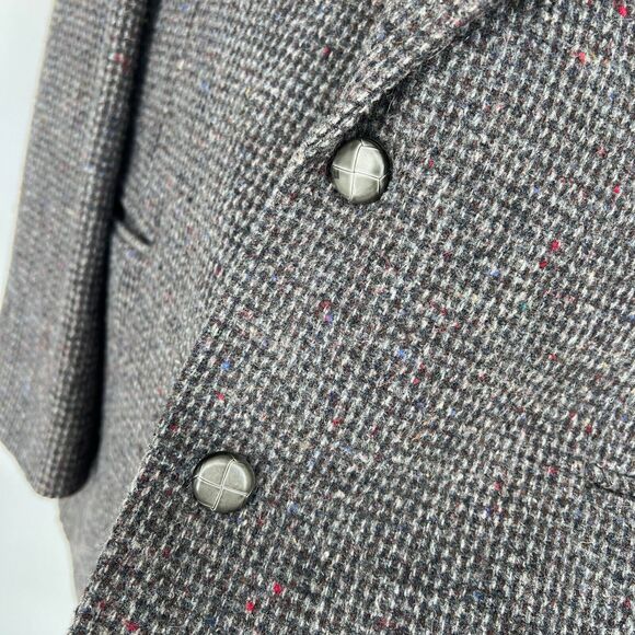 Vtg Haggar Blazer Sz 42 Tweed Wool Gray USA Ivy League Preppy Grandpa Old Money - Picture 4 of 12